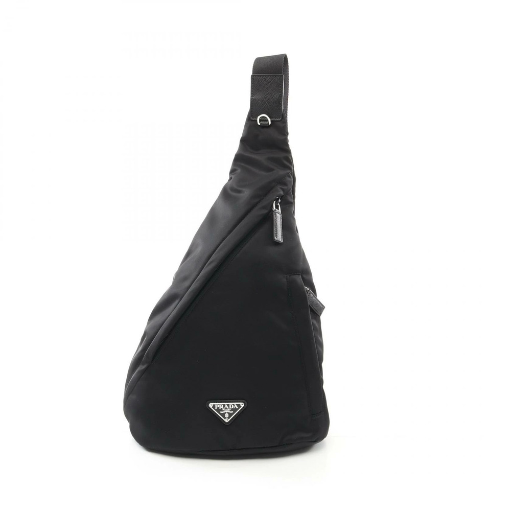 Prada TESSUTO Waist Bag Body Bum Crossbody Belt Saffiano Leather Black